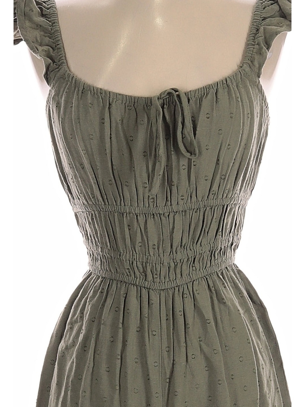 And Now This Green Smocked Waist Jumpsuit Sz XL